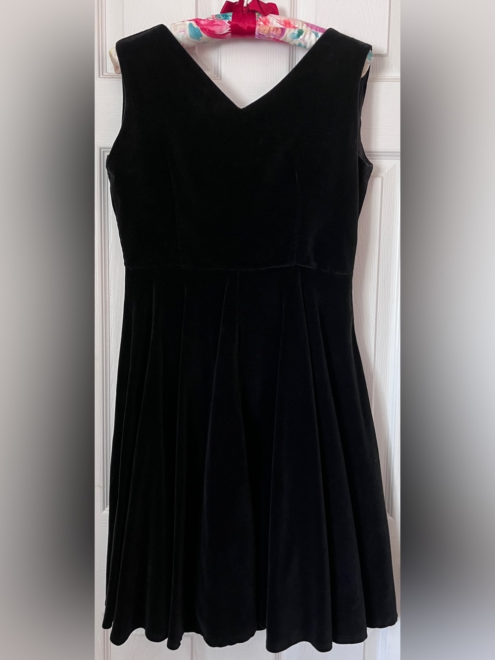 Vintage Black Velvet Party Dress LBD